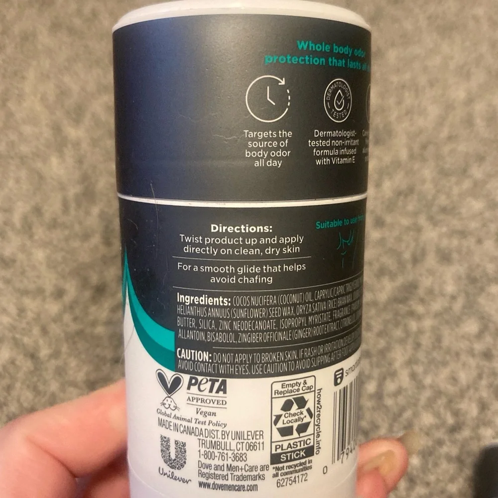 Dove Men Care Whole Body Deodorant Stick Aluminum free Aloe Bamboo 2.6 oz